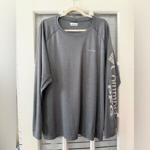 Columbia PFG Men’s XXL Gray Terminal Tackle Long Sleeve Rashguard Shirt